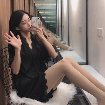 Dámské pyžamo Dámské pyžamo P3025 černá XS