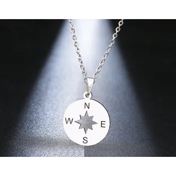 Náhrdelník Dámský náhrdelník s kompasem D364 stříbrná