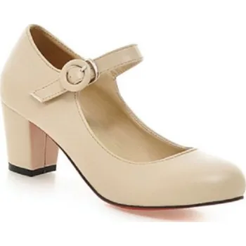 Dámské lodičky Dámské kožené lodičky s přezkou J2377 béžova 38