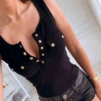 Dámské tílko s cvočky černá L