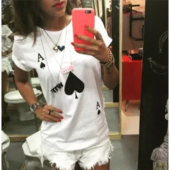 Dámské tričko s motivem karty XXL