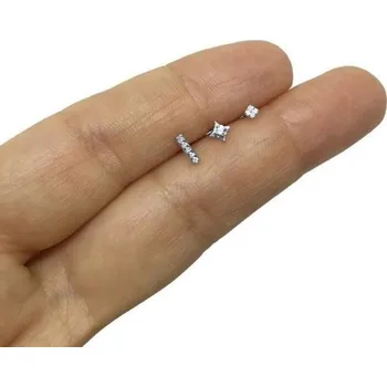 Náušnice Dámské peckové náušnice sada 3 ks stříbrná