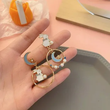 Náušnice Dámské visací náušnice G1022 světle modrá 1