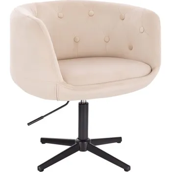 LuxuryForm DESIGN Kosmetické křeslo MONTANA VELUR na černém kříži - krémové