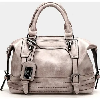 Kabelka Dámská kožená kabelka M1398 světle šedá