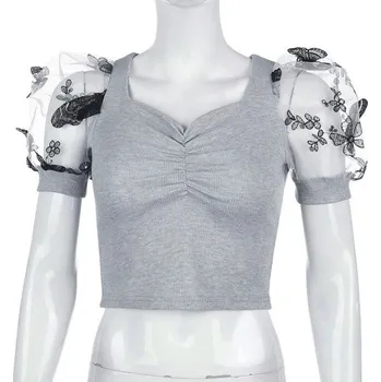 Dámský pletený crop top A2938 M