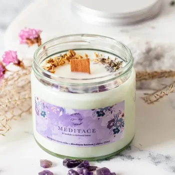 Svíčka Yoga Day Svíčka s dřevěným knotem Meditace (Varianta: Světlá)