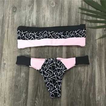 Dámské plavky Dámské sexy exotické bikiny J1149 růžová M