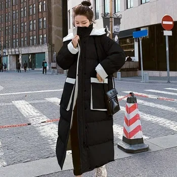 Dámská dlouhá zimní bunda P1726 černá L