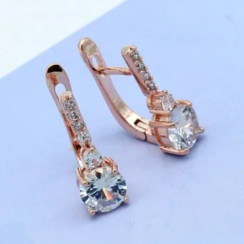 Šperk Dámské kruhové náušnice se zirkony G548 bílá 1