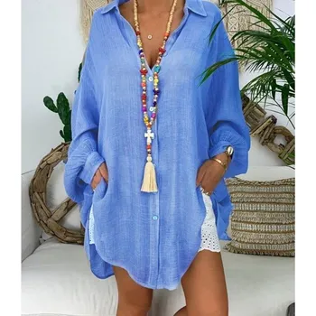 Dámská košile Dámská oversize košile modrá XL