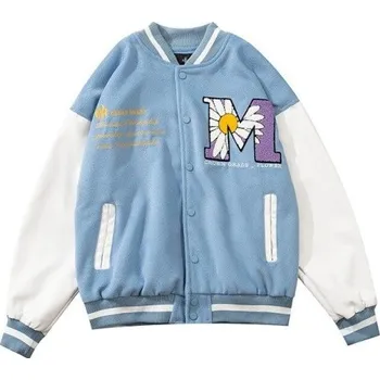 Dámská casual bunda Bunda s květinou F1063 modrá S