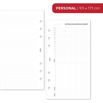 Náplň do diáře Fleppi Náplň do diáře - Přehled pravidelných plateb Vyberte velikost náplně: Personal