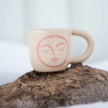 Cukrfree x In August Co. Pink Moon Mug (Typ: Closed Eyes with handle)