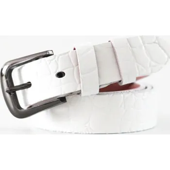 Opasek Dámský kožený pásek L128 bílá 105 cm