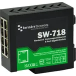 Brainboxes SW-718 Hardened Industrial 8 Port Gigabit Ethernet Switch DIN Rail Mountable