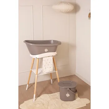 koupací vanička BÉBÉ-JOU sada vaničky SENSE Farm Friends a stojanu SENSE White