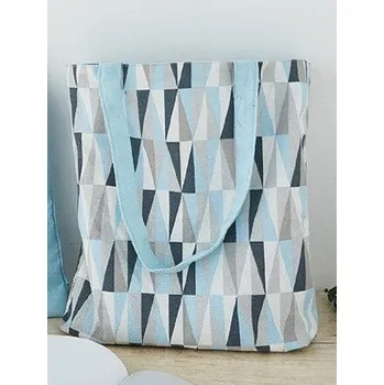 Kabelka Dámská plátěná taška oboustranná světle modrá