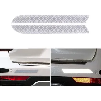 Samolepicí dekorace na vozidlo Barevné reflexní samolepky na auto 2 ks stříbrná