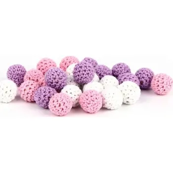 Dětské navlékací korálky Bavlněné korálky ve tvaru kuliček - 30 ks 7