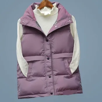 Dámská vesta Dámská prošívaná vesta A1824 fialová M