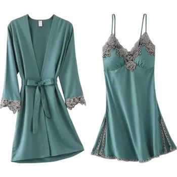 Dámský župan Dámský župan a noční košile P2584 tyrkysová S