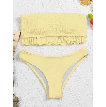 Dámské plavky Dámské bikiny P371 světle žlutá L