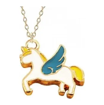Náhrdelník Dámský náhrdelník jednorožec D87 tyrkysová