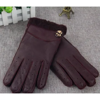 Rukavice Dámské rukavice z kůže J1145 bordová