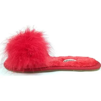 Dámské pantofle Dámské chlupaté pantofle červená 39