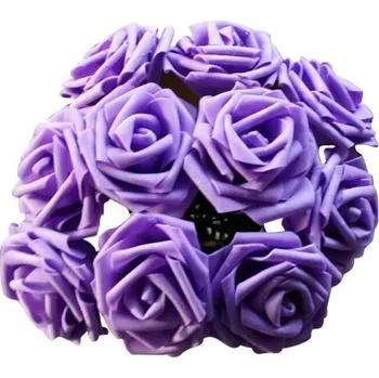 umělá květina Dekorační puget růží - 10 kusů fialová