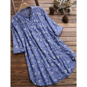 Dámské šaty Dámské košilové šaty P691 modrá S