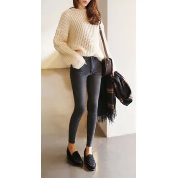 Dámské džíny Dámské stylové skinny džíny J1777 šedá 29