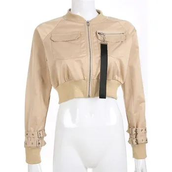 Dámská casual bunda Dámská krátká bunda P1706 béžova L