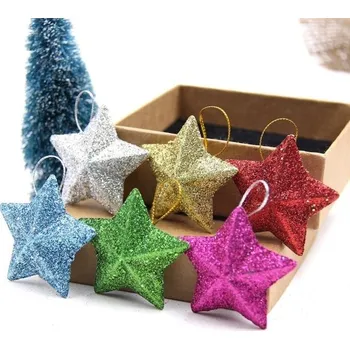 Vánoční dekorace Dekorační hvězda 6 ks