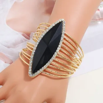 Náramek Dámský široký náramek H245 černá