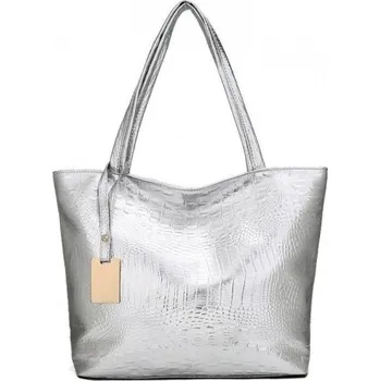 Kabelka Dámská kožená kabelka M1205 stříbrná