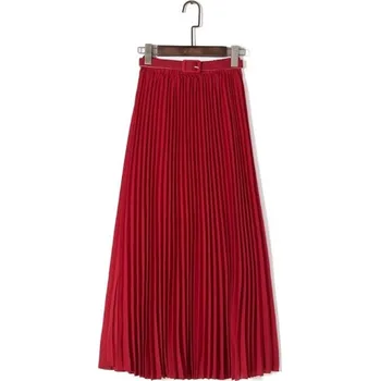 Dámská sukně Dámská skládaná sukně s páskem A1149 vínová