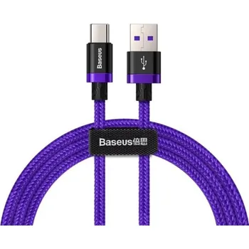 Datový kabel Datový kabel USB / USB-C J82 fialová 50 cm