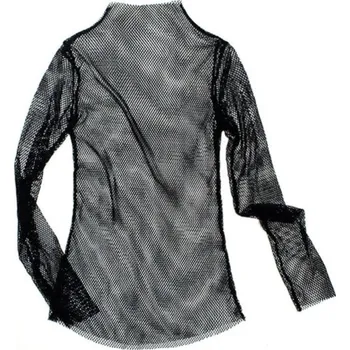 Dámské síťované tričko s dlouhým rukávem černá