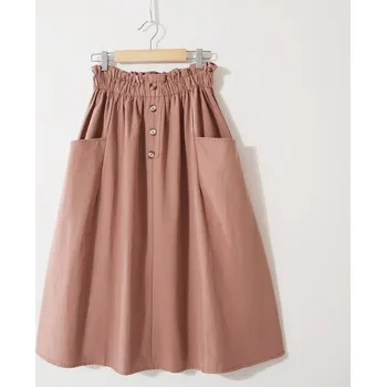 Dámská sukně Dámská sukně s knoflíky a kapsami světle hnědá