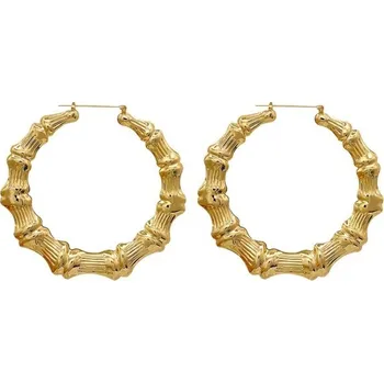 Náušnice Dámské kruhové náušnice G309 zlatá 100 mm