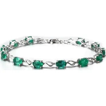 Náramek Dámský náramek se zelenými kamínky