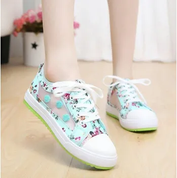 Dámské tenisky Dámské tenisky s potiskem květin zelená 37