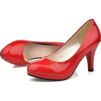 Dámské lodičky Dámské lesklé lodičky červená 35