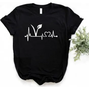 Dámské tričko Dámské tričko s vegan symbolem černá S