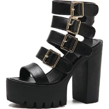 Dámské sandále Dámské sandály s přezkami černá 39