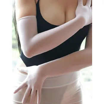 Rukavice Dámské dlouhé rukavice bezešvé bílá