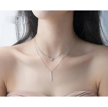 Náhrdelník Dámský dvojitý náhrdelník s tyčinkou