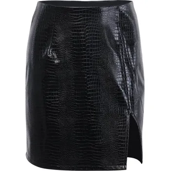 Dámská sukně Dámská mini sukně z umělé kůže A1913 černá S